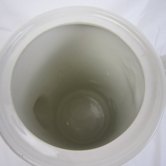 Grindley Manitou Mod Black White Coffee Tea Pot Flower Pattern - Ironstone - Picture 6 of 10